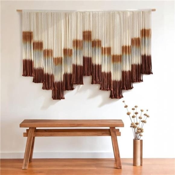 NEW AnthroXL Boho Tapestry Macrame Woven Dyed Yarn Wall Hanging - 60